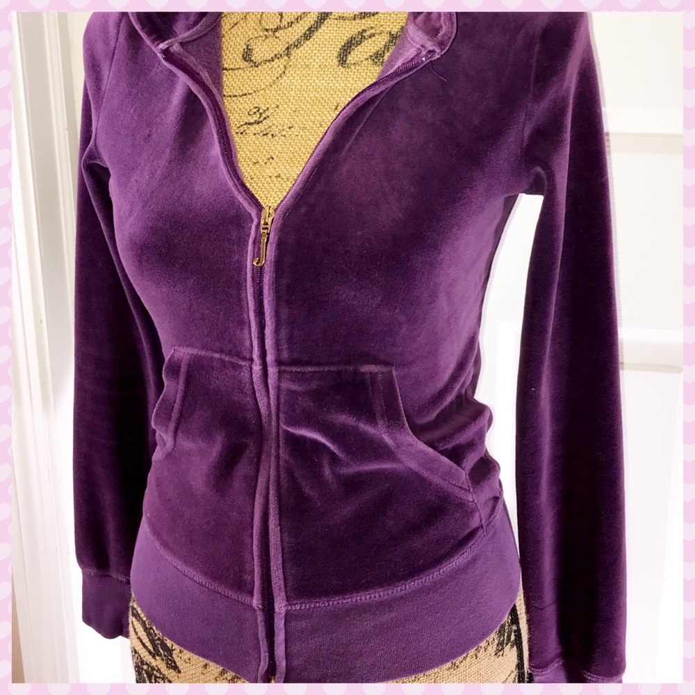 Juicy Couture Purple Hooded Sweatshirt SzS - Picture 2 of 6
